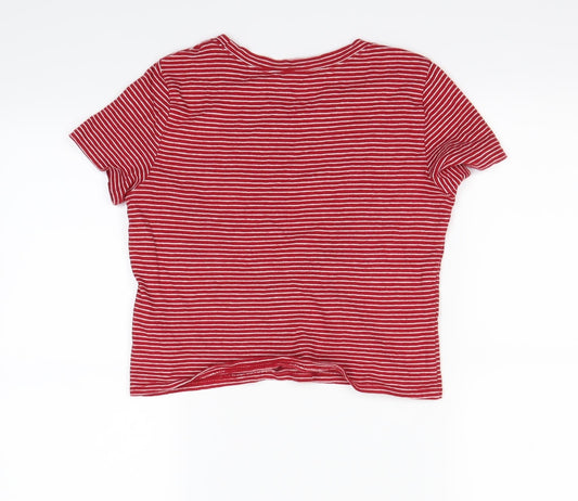 Womens UK Size XS Hollister Red Basic T-Shirt