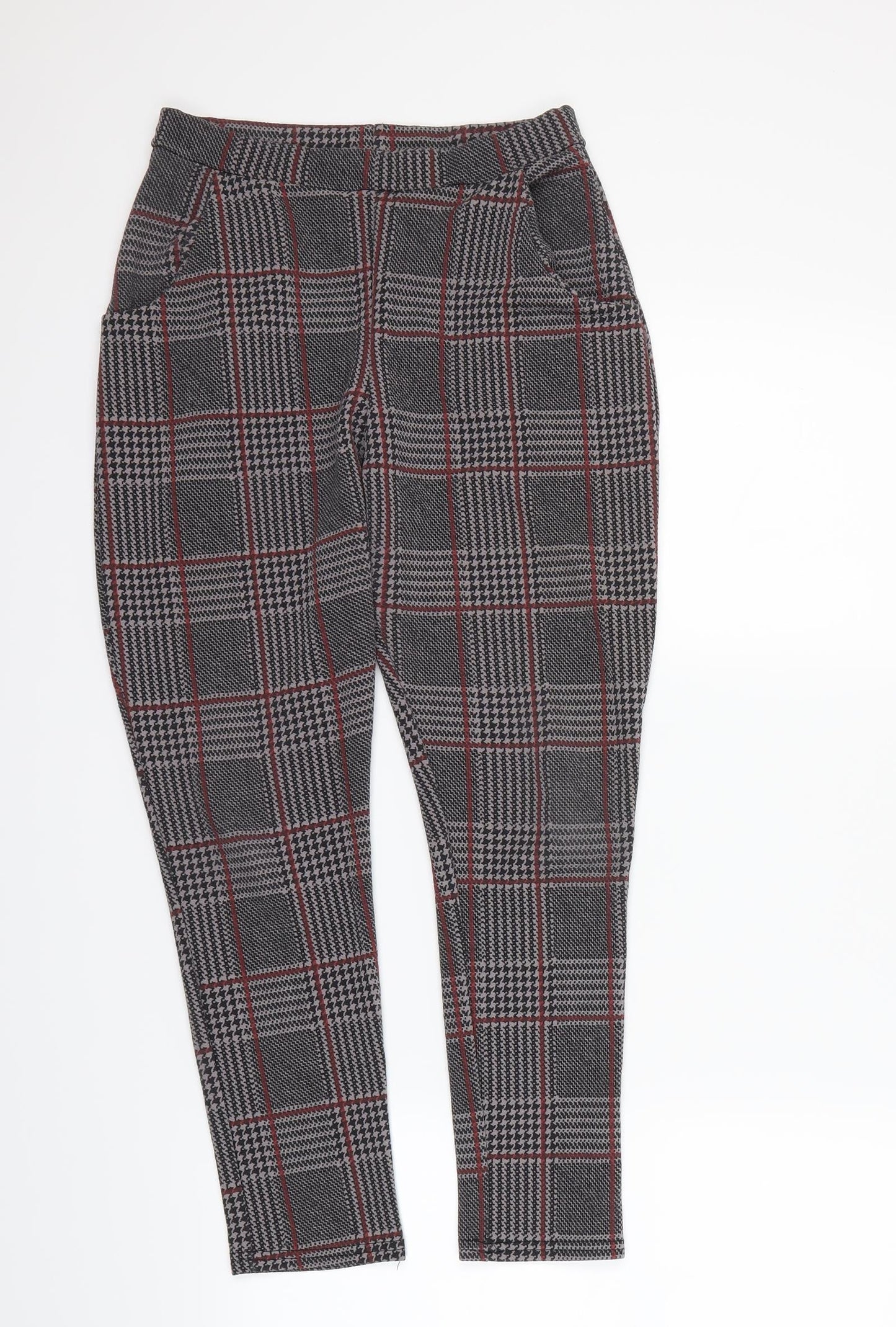 Boohoo Womens Multicoloured Check  Dress Pants Trousers Size 10 L23 in