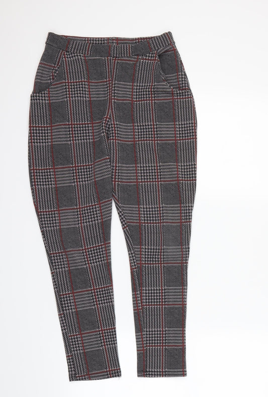 Boohoo Womens Multicoloured Check  Dress Pants Trousers Size 10 L23 in