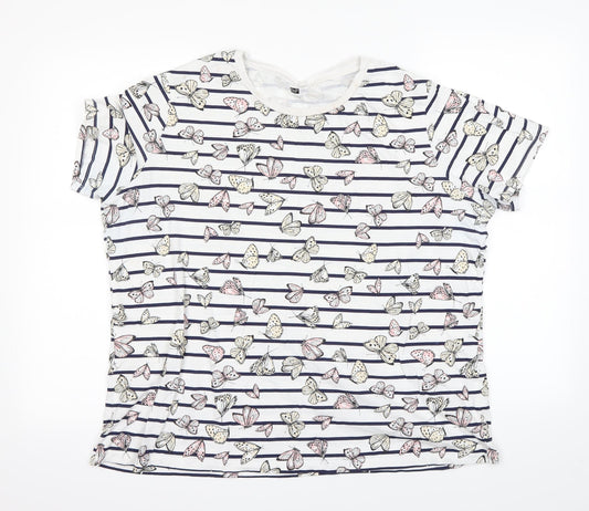 F&F Womens Multicoloured Animal Print  Basic T-Shirt Size 2