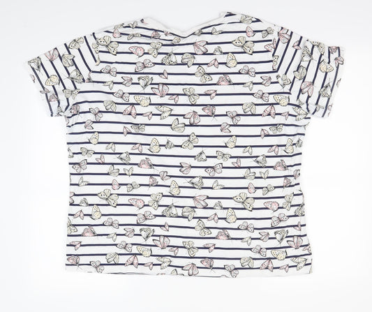 F&F Womens Multicoloured Animal Print  Basic T-Shirt Size 2