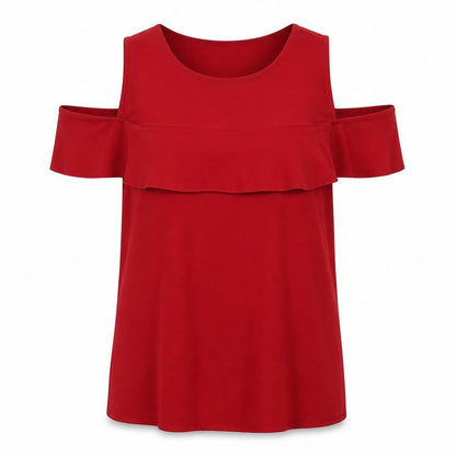 Womens UK Size 10 New Look Red Basic Blouse
