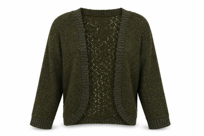 Front view of Xited women’s green cardigan jumper, size S