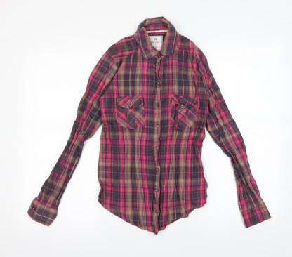 Additional front view of Denim women’s multicoloured check basic button-up, size UK 8