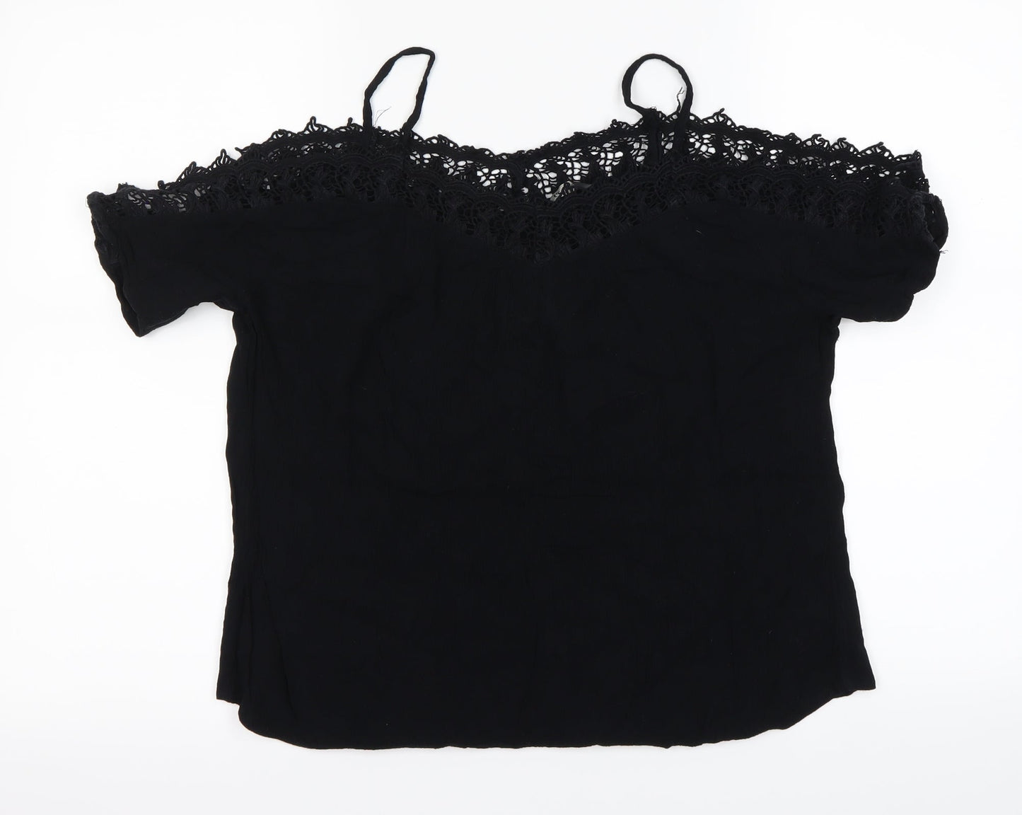 Womens UK Size 10 George Black Basic T-Shirt