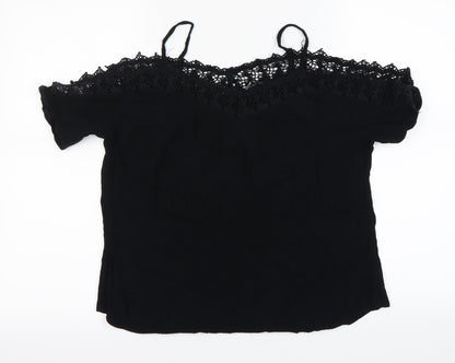 Womens UK Size 10 George Black Basic T-Shirt