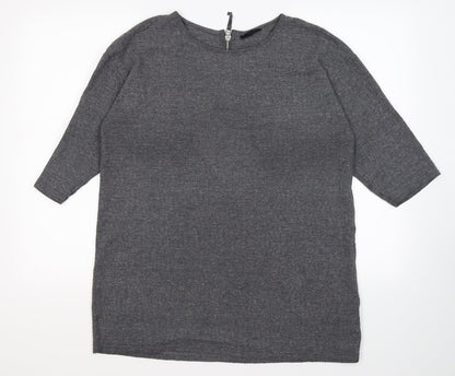 Additional front view of Topshop women’s grey knit jumper, size UK 14