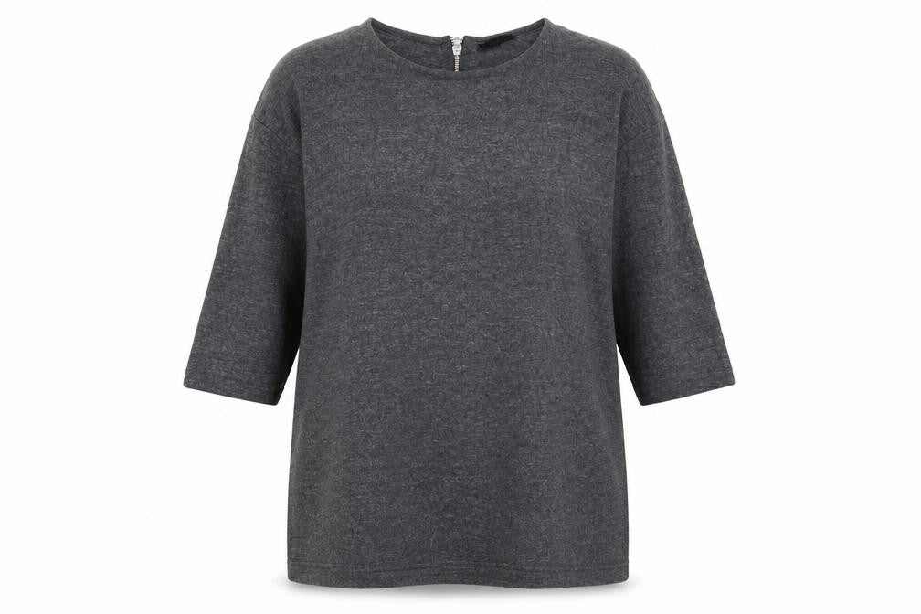 Front view of Topshop women’s grey knit jumper, size UK 14
