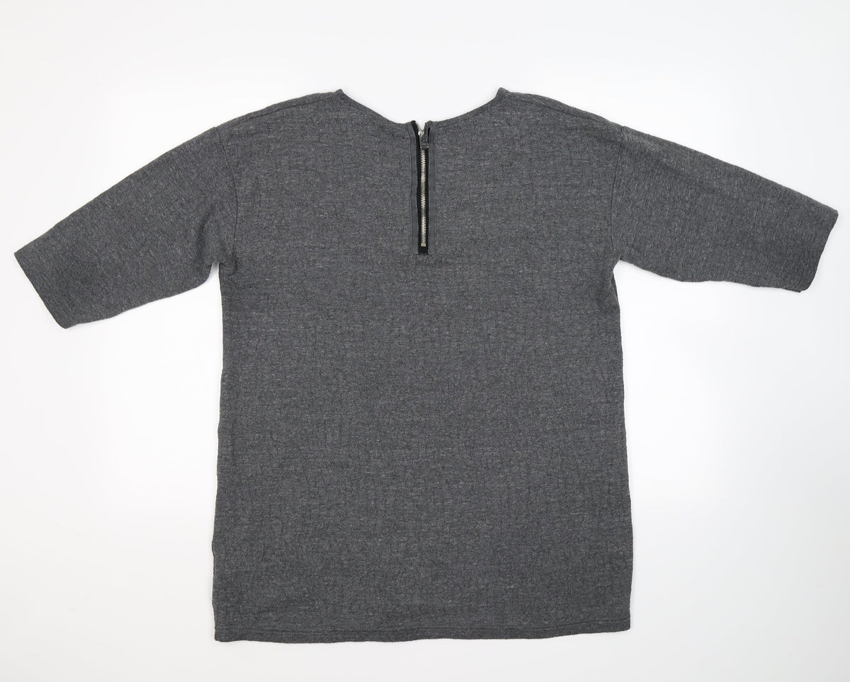 Back view of Topshop women’s grey knit jumper, size UK 14