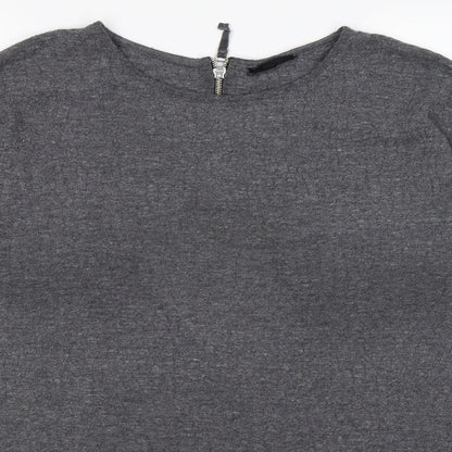 Close-up detail of Topshop women’s grey knit jumper, size UK 14