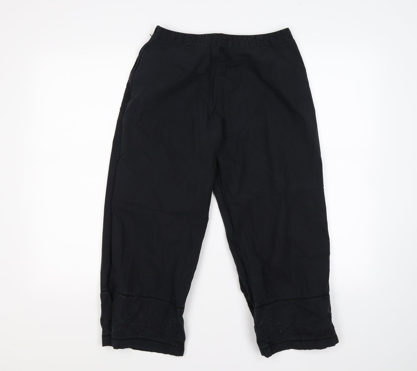 Womens UK Size M United Colors of Benetton Regular Fit Cropped Blue Trousers