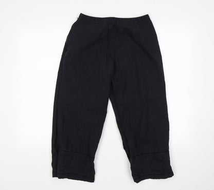 Womens UK Size M United Colors of Benetton Regular Fit Cropped Blue Trousers