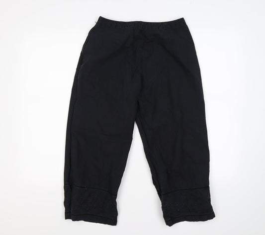 Womens UK Size M United Colors of Benetton Regular Fit Cropped Blue Trousers