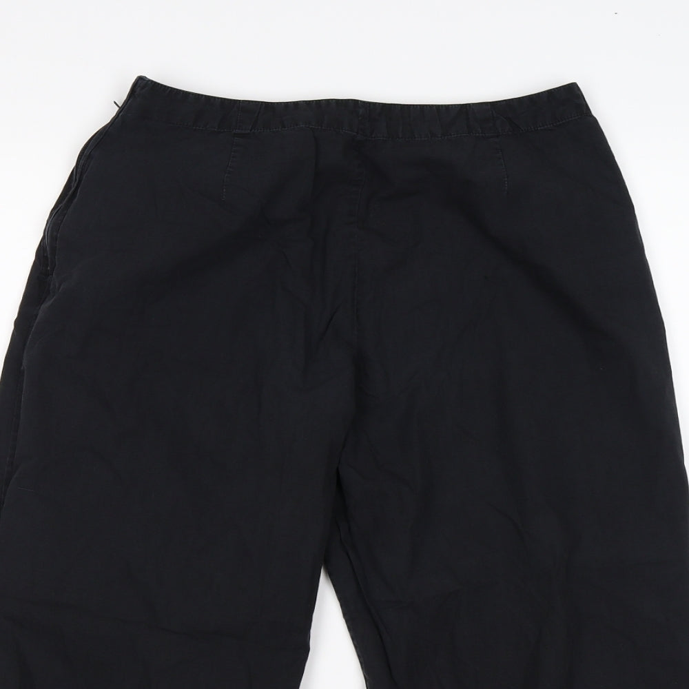 Womens UK Size M United Colors of Benetton Regular Fit Cropped Blue Trousers