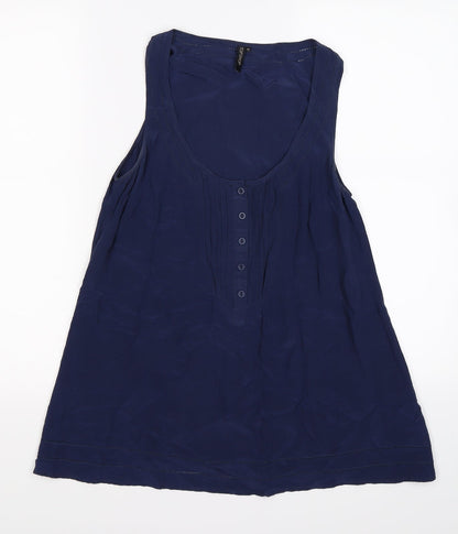 Womens UK Size 10 Topshop Blue Basic Tank