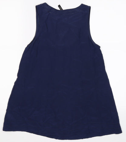 Womens UK Size 10 Topshop Blue Basic Tank