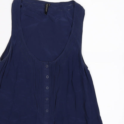 Womens UK Size 10 Topshop Blue Basic Tank