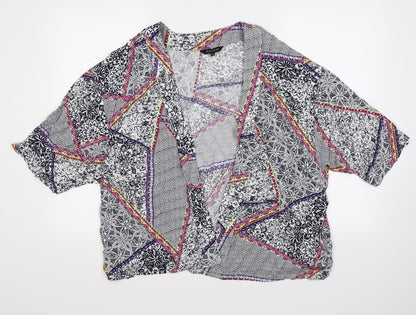Peacocks Womens Multicoloured Geometric  Cardigan Jumper Size M