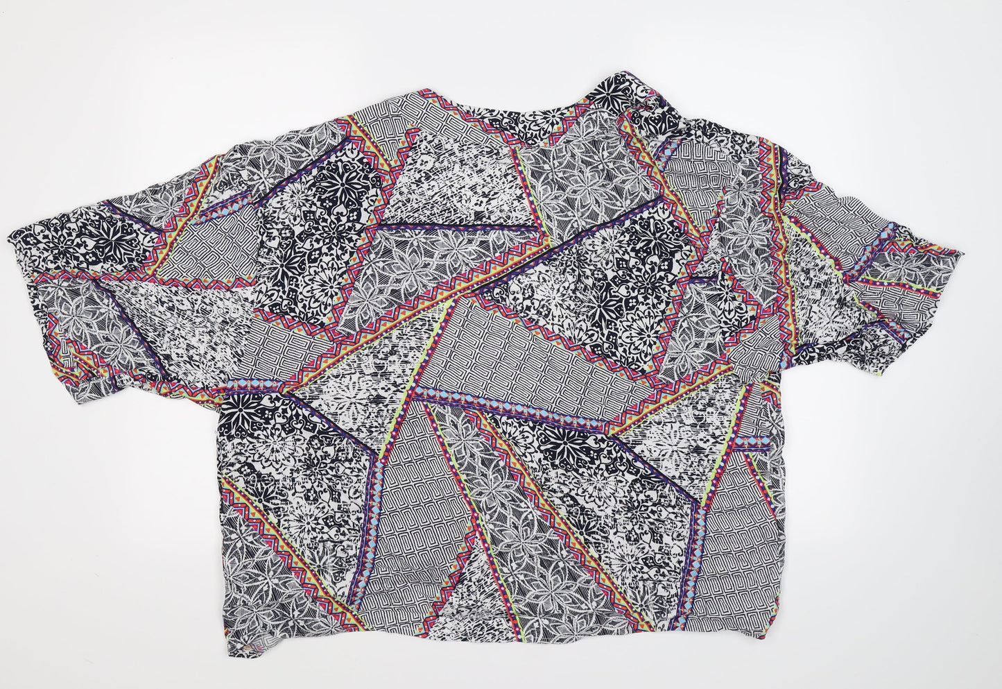 Peacocks Womens Multicoloured Geometric  Cardigan Jumper Size M