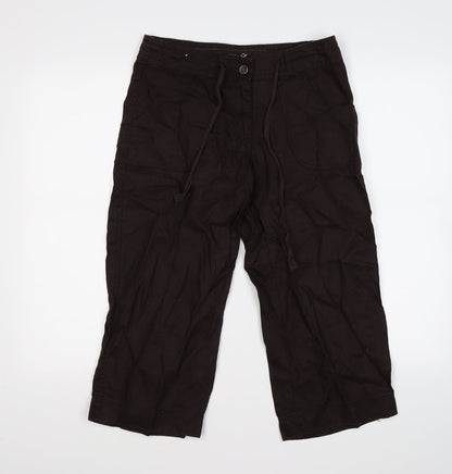 Womens UK Size 8 denim co Regular Fit Cropped Brown Trousers