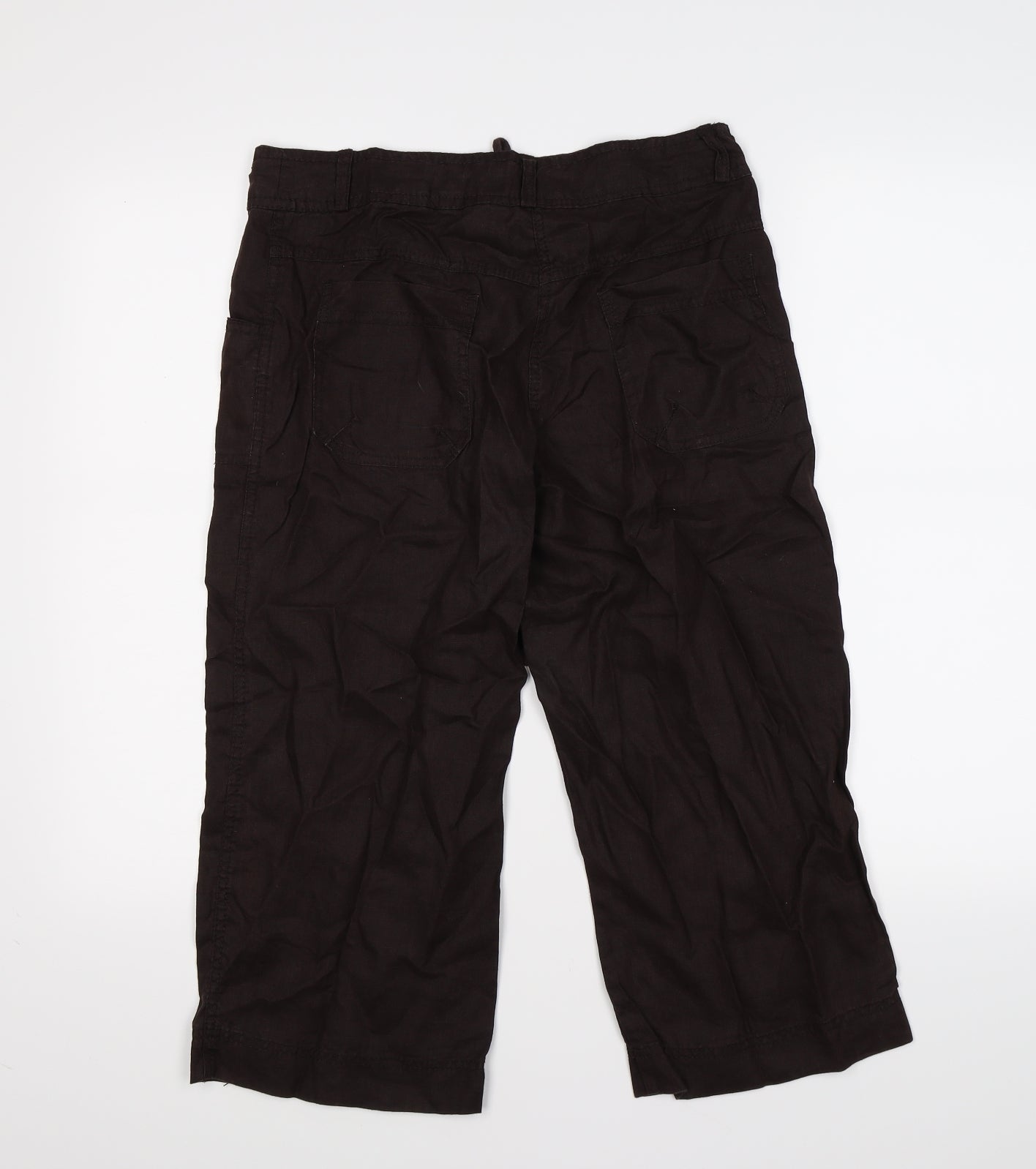Womens UK Size 8 denim co Regular Fit Cropped Brown Trousers
