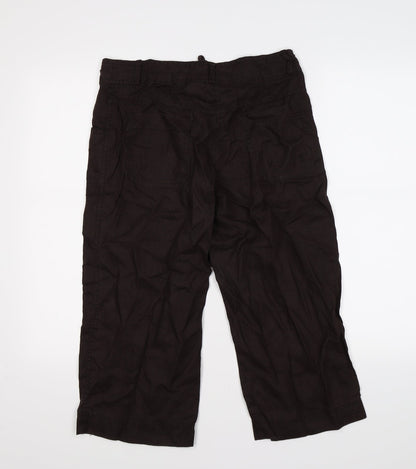 Womens UK Size 8 denim co Regular Fit Cropped Brown Trousers