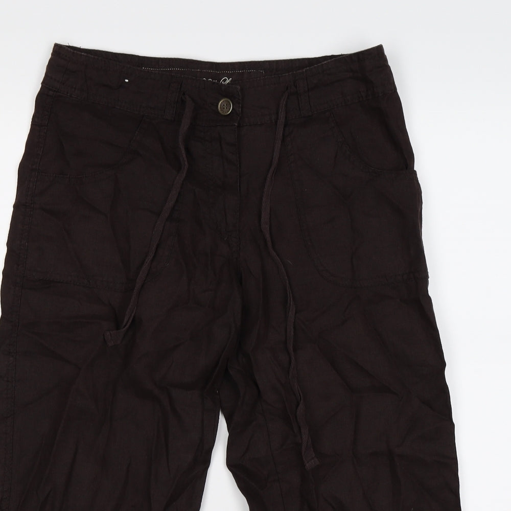 Womens UK Size 8 denim co Regular Fit Cropped Brown Trousers