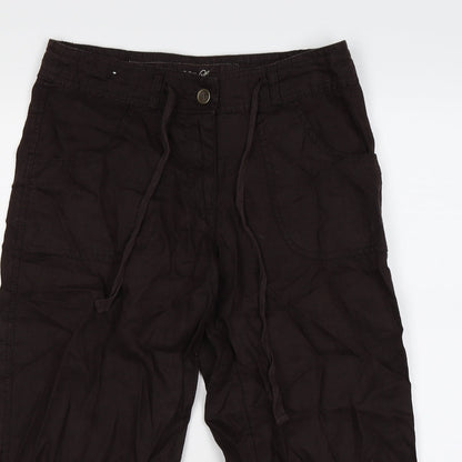 Womens UK Size 8 denim co Regular Fit Cropped Brown Trousers