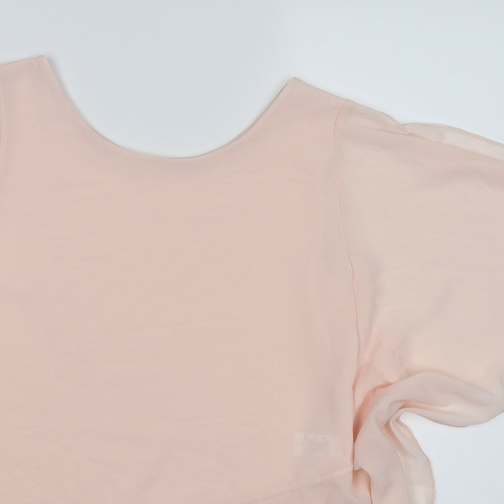 Womens UK Size M Fashion Pink Tunic T-Shirt