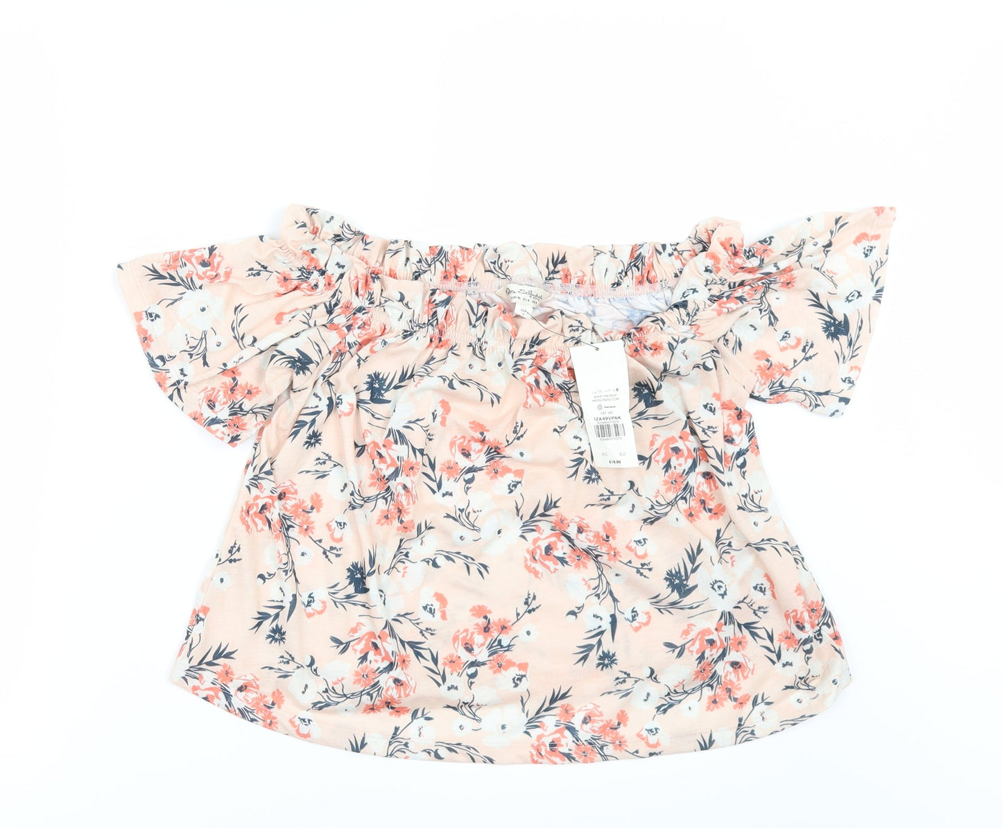 Miss Selfridge Womens Orange Floral  Tunic Blouse Size 8