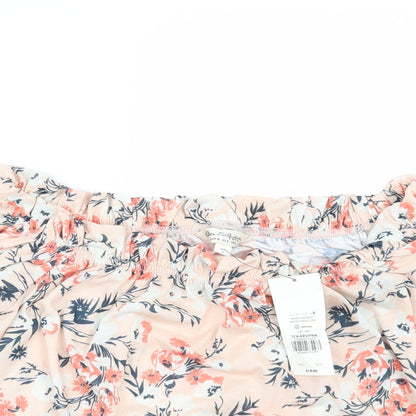 Miss Selfridge Womens Orange Floral  Tunic Blouse Size 8