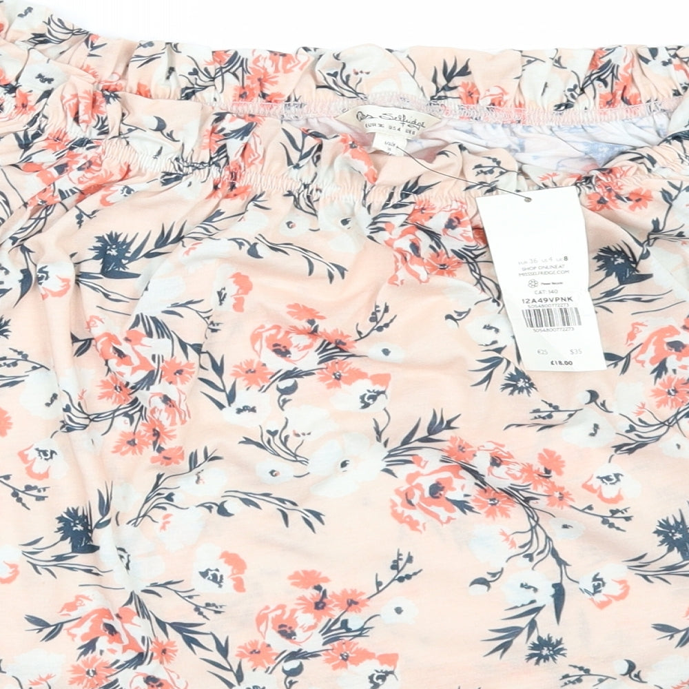 Miss Selfridge Womens Orange Floral  Tunic Blouse Size 8