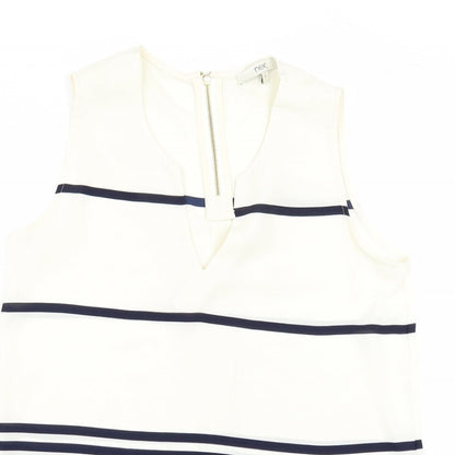 NEXT Womens Ivory Striped  Tunic Blouse Size 8