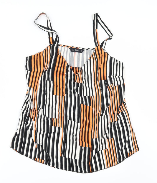 F&F Womens Multicoloured Striped  Camisole Blouse Size 14
