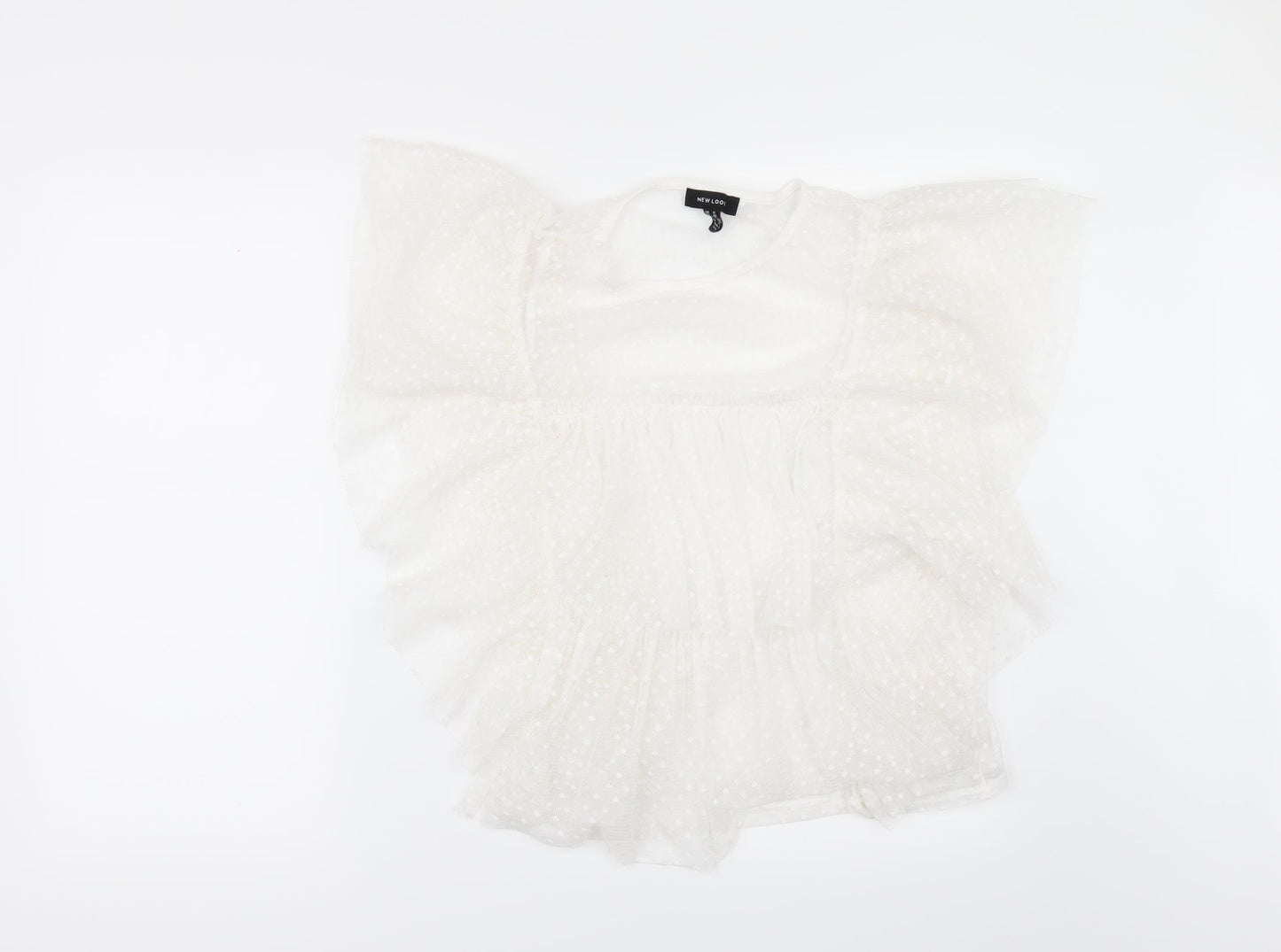 Womens UK Size 12 New Look White Tunic Blouse