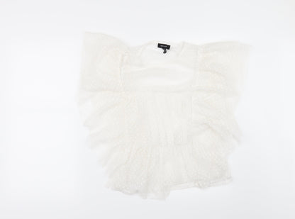 Womens UK Size 12 New Look White Tunic Blouse