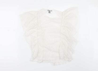 Womens UK Size 12 New Look White Tunic Blouse