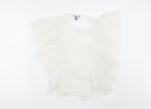 Womens UK Size 12 New Look White Tunic Blouse