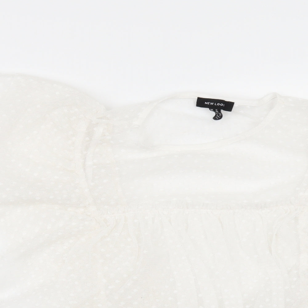 Womens UK Size 12 New Look White Tunic Blouse