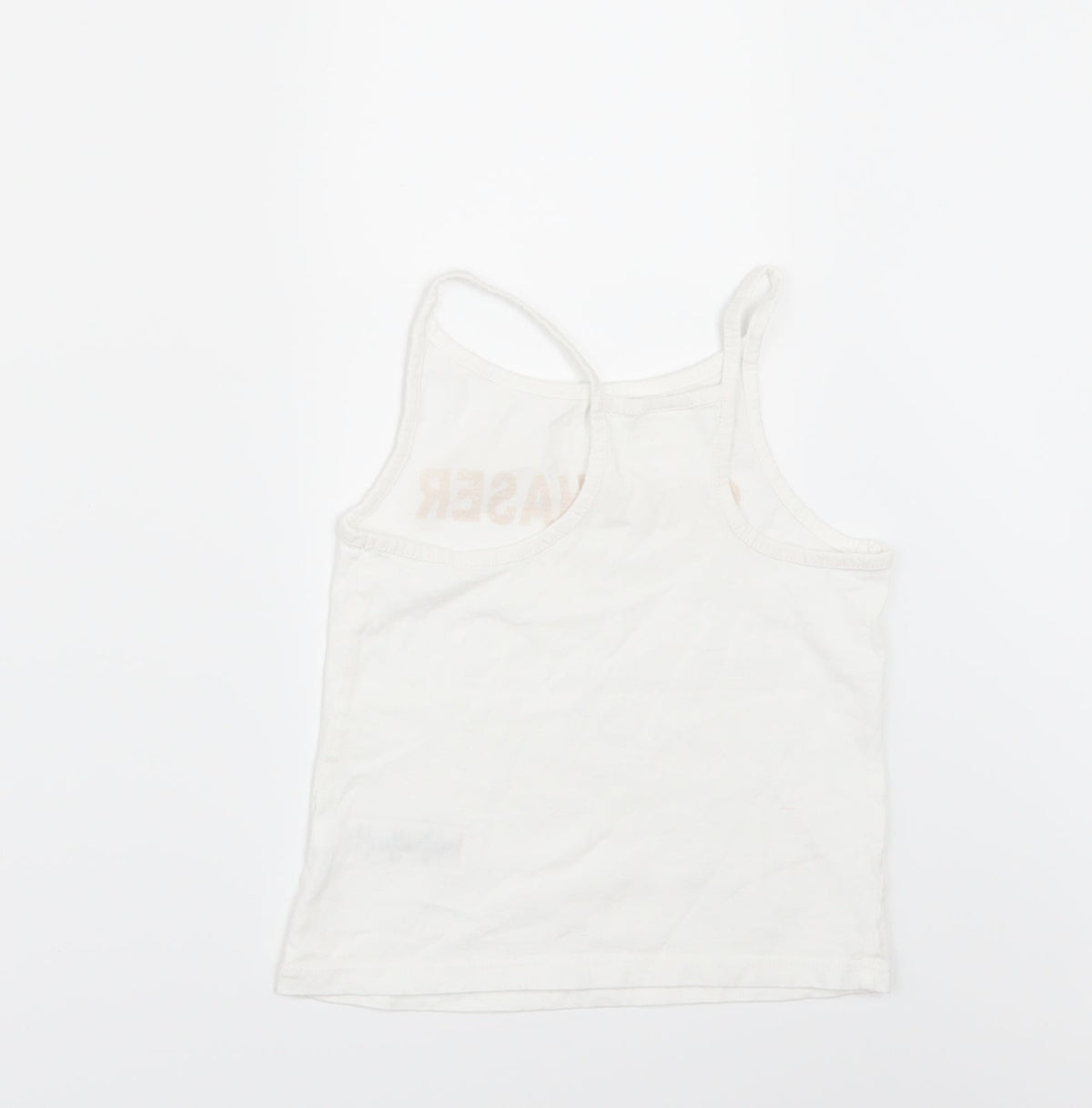 Back view of Next girls’ white basic t-shirt, size 5, years