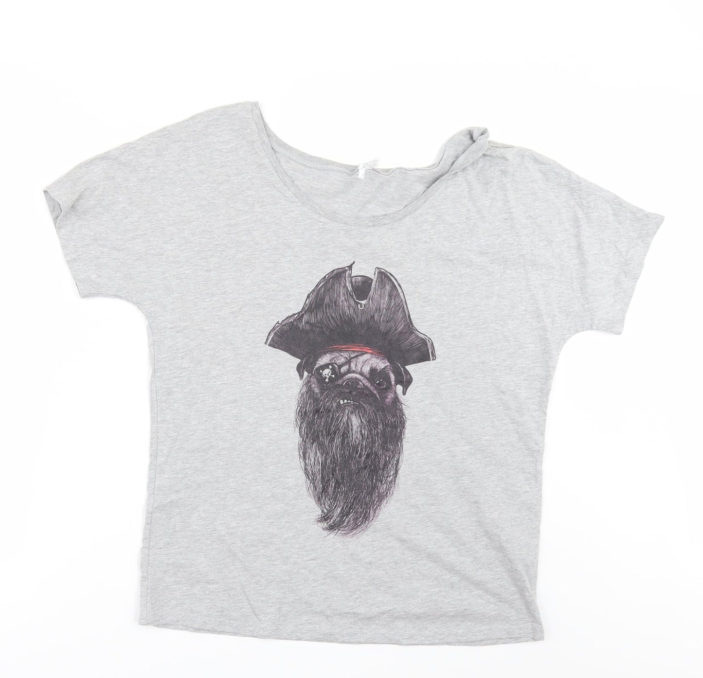 Womens UK Size S Bella + Canvas Grey Basic T-Shirt