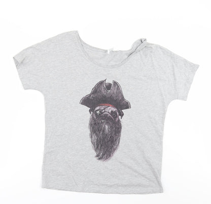 Womens UK Size S Bella + Canvas Grey Basic T-Shirt