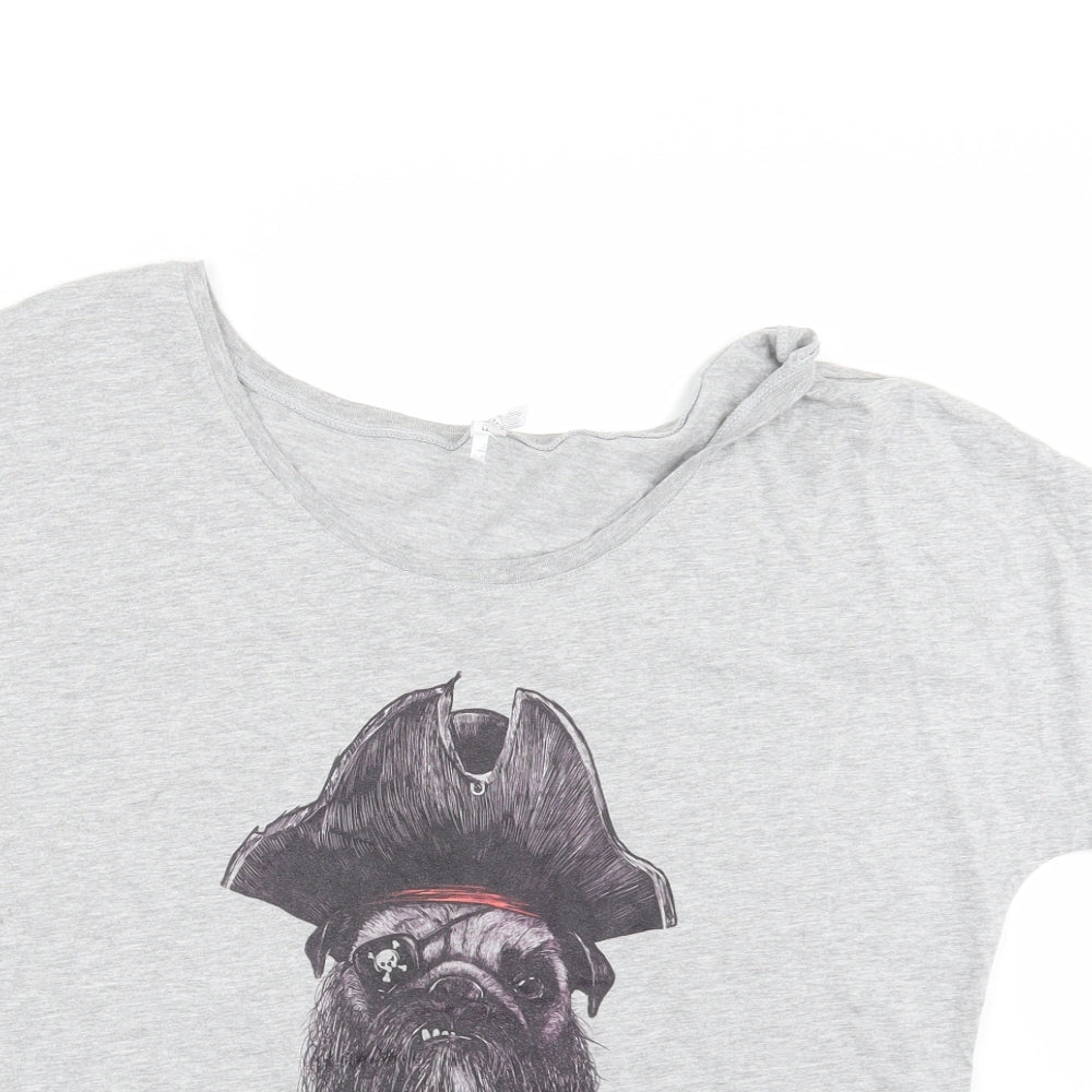 Womens UK Size S Bella + Canvas Grey Basic T-Shirt