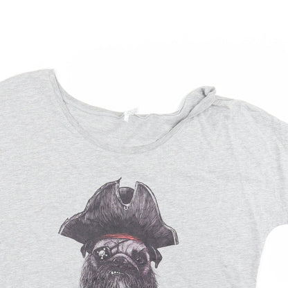 Womens UK Size S Bella + Canvas Grey Basic T-Shirt