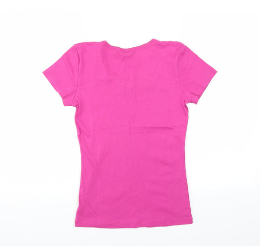 M&Co Womens Pink   Basic T-Shirt Size 12