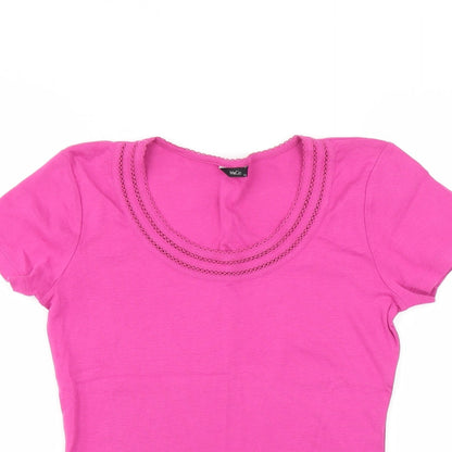 M&Co Womens Pink   Basic T-Shirt Size 12