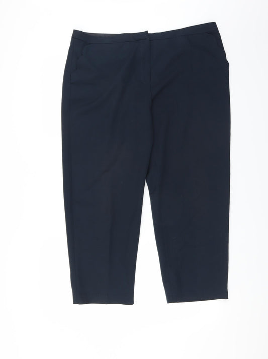 Primark Womens Blue   Cropped Trousers Size 16 L25 in