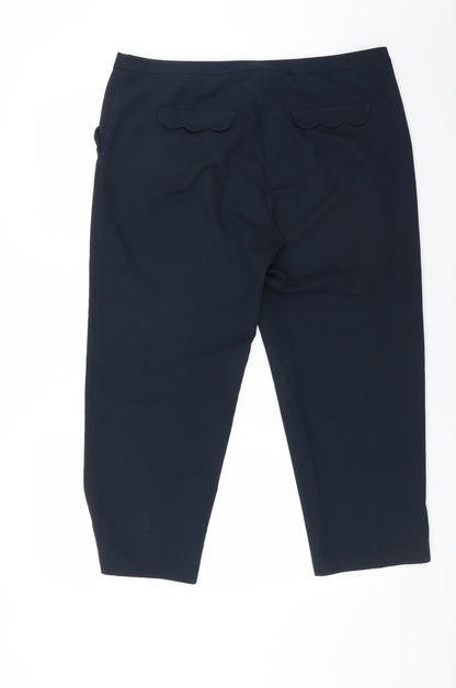 Primark Womens Blue   Cropped Trousers Size 16 L25 in