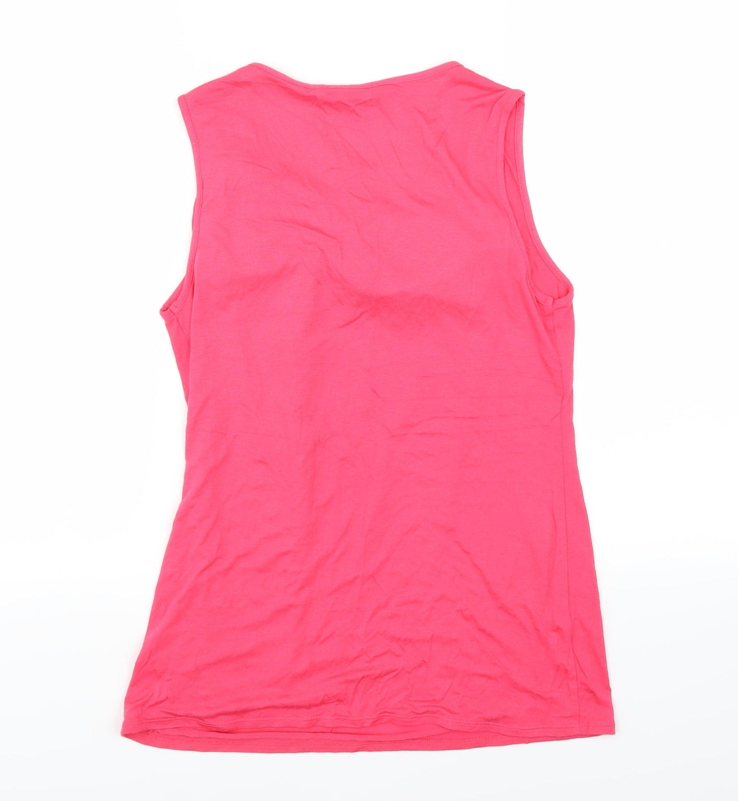 Primark Womens Pink   Basic Tank Size 10  - bow detail
