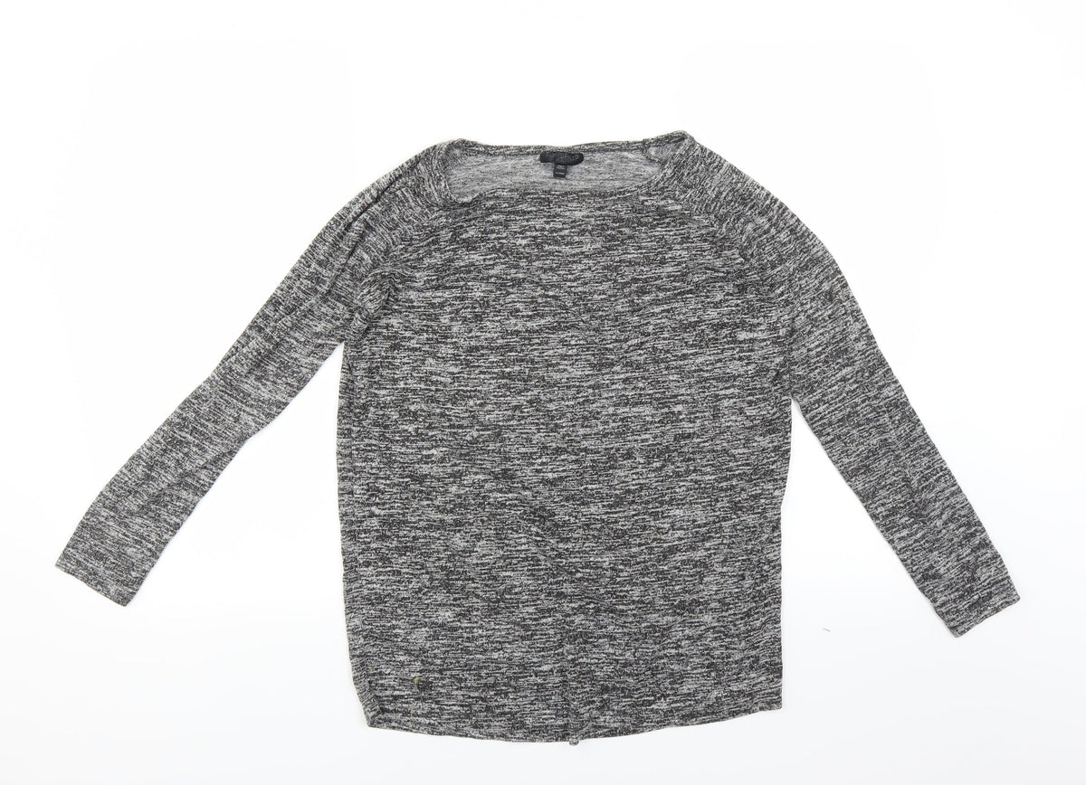 Additional front view of Topshop women’s grey jumper, size UK 6